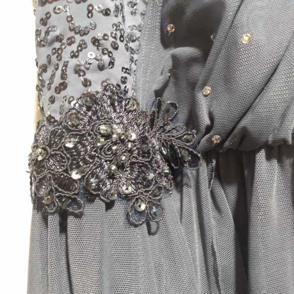 Blue Periwinkle Sequin Halter Lyrical Dance Costume - Picture 5 of 8